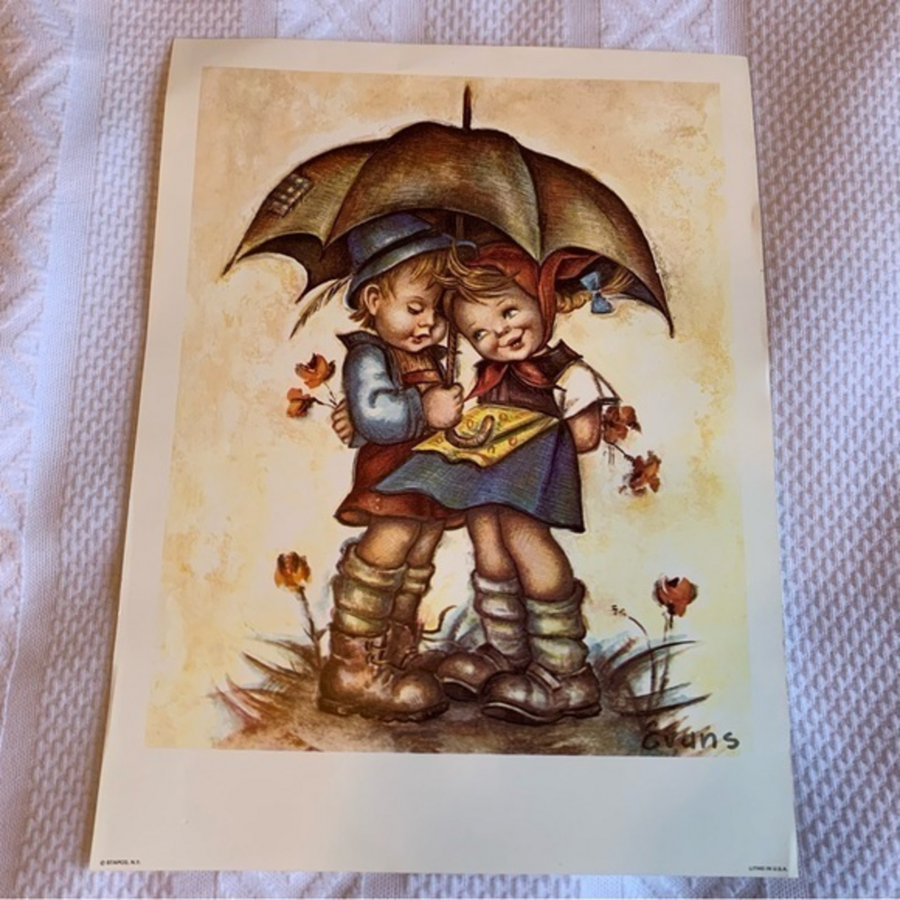 Vintage Hummel Lithograph by Evans “The Little‎ Charmers”